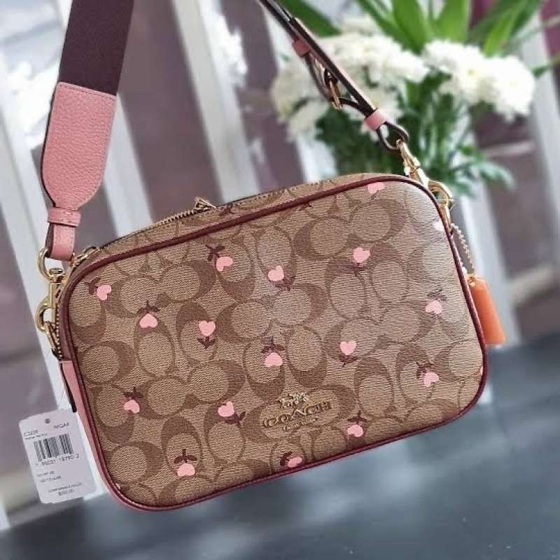 Jual Original Coach Jes Crossbody In Signature Canvas With Heart Floral