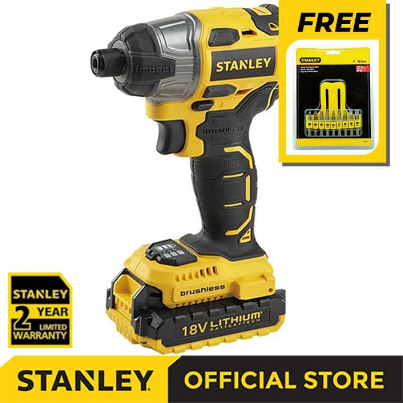 Jual Stanley Sbi201d2k Brushless Impact Driver 18v Free 6807023 9 Pcs