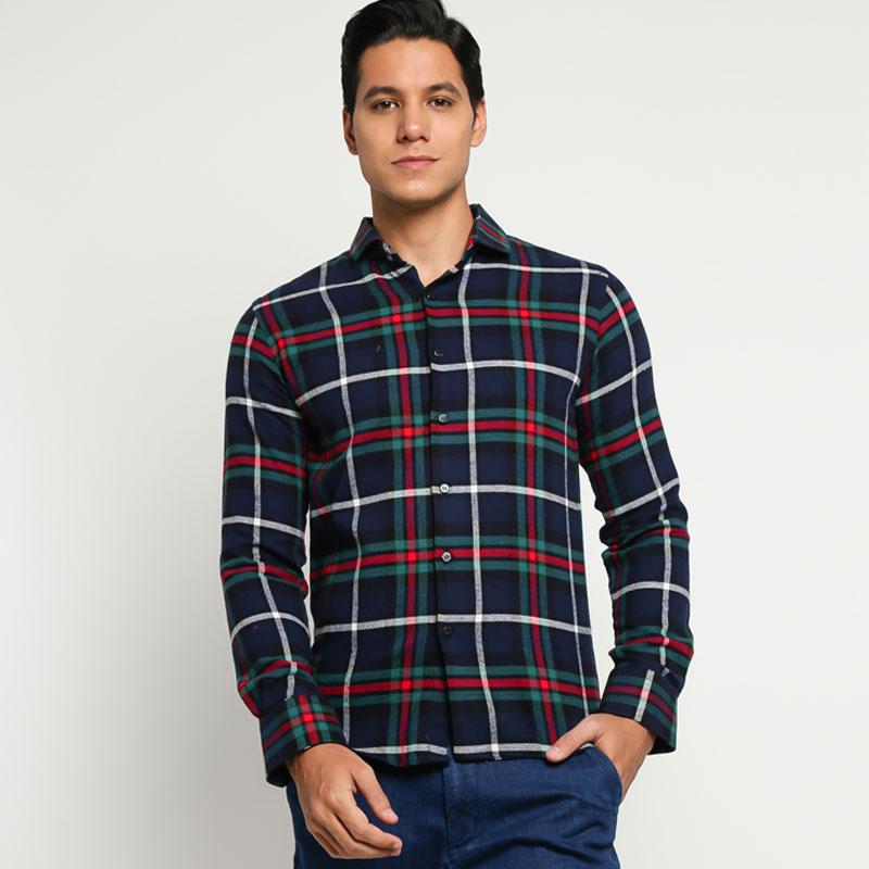 Jual VM Slimfit Kemeja Flanel Lengan Panjang Pria [FL-06