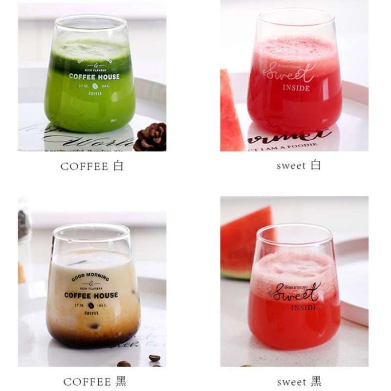 Jual Gelas Kopi Teh Minum Kaca Transparan Cantik Properti Foto - WHITE
