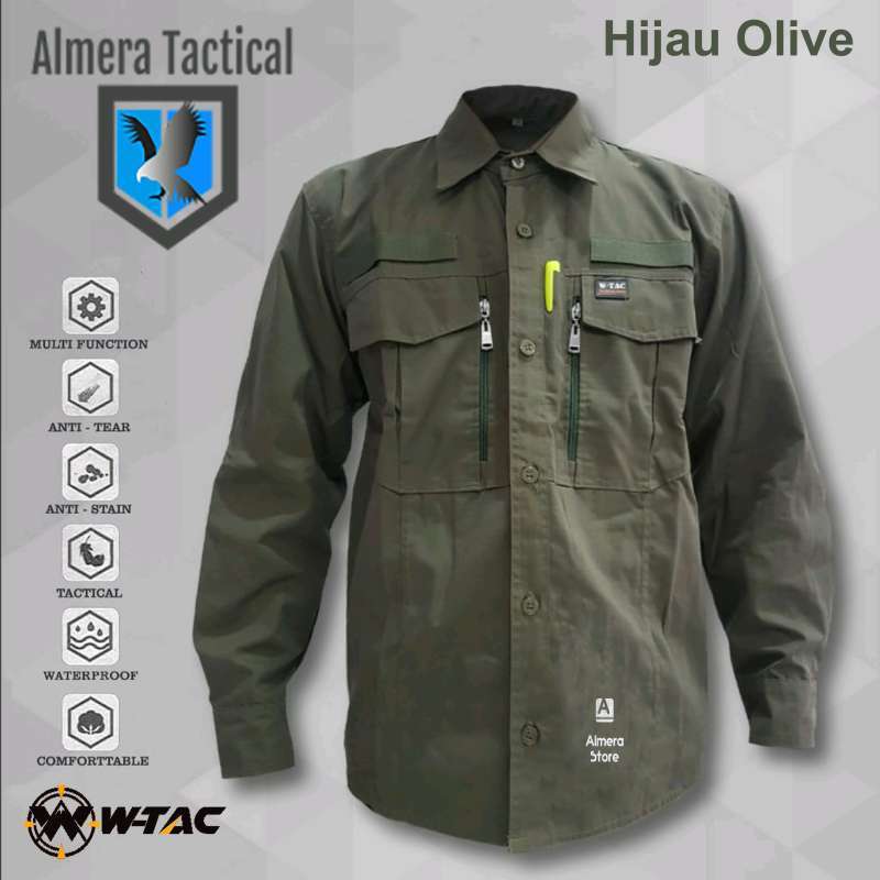 Promo Kemeja Tactical W-Tac Lengan Panjang Kualitas Premium - Hijau