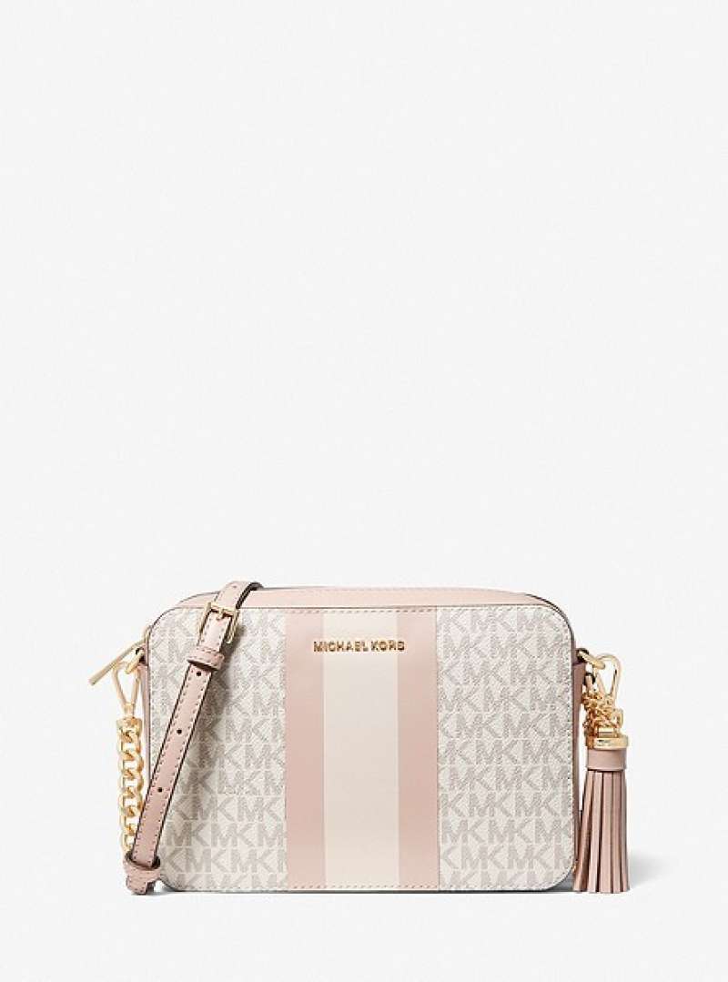 Jual MICHAEL KORS ORIGINAL Ginny Medium Logo Stripe Crossbody Bag di