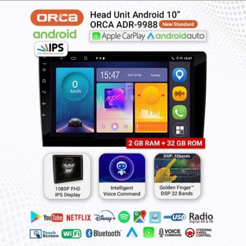 Jual ORCA ADR9988 NEW STANDARD 9 INCH / 10 INCH ANDROID AUTO APPLE
