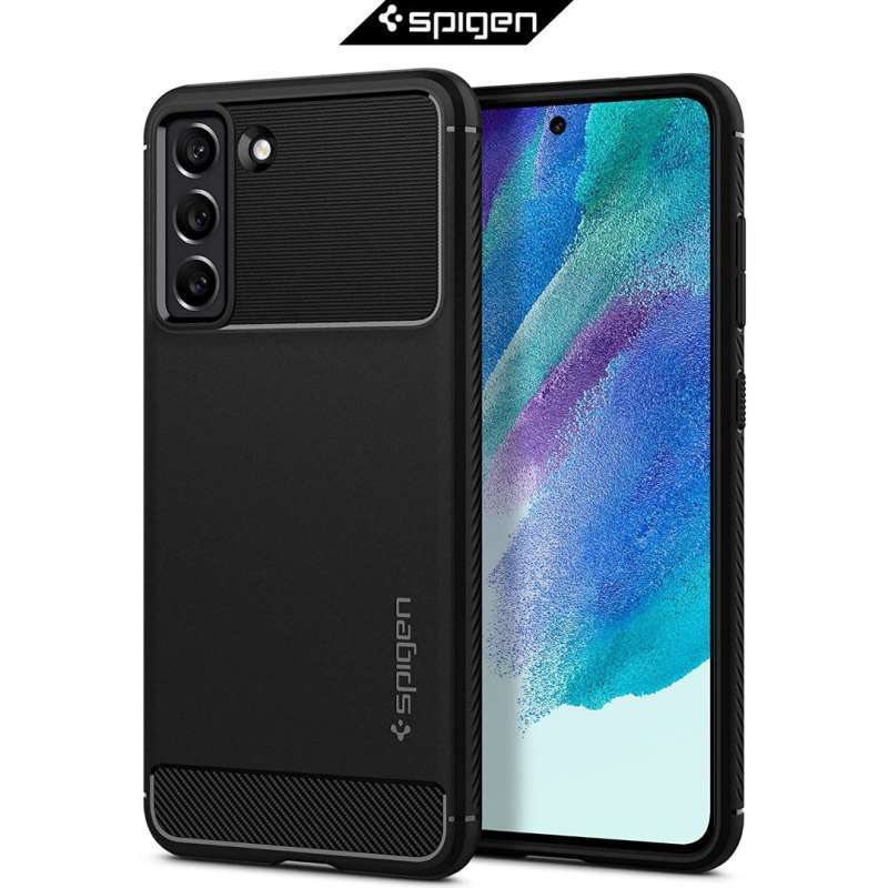 Jual Case Samsung Galaxy S21 FE 5G Spigen Rugged Armor Carbon Anti Crack Softcase Casing di