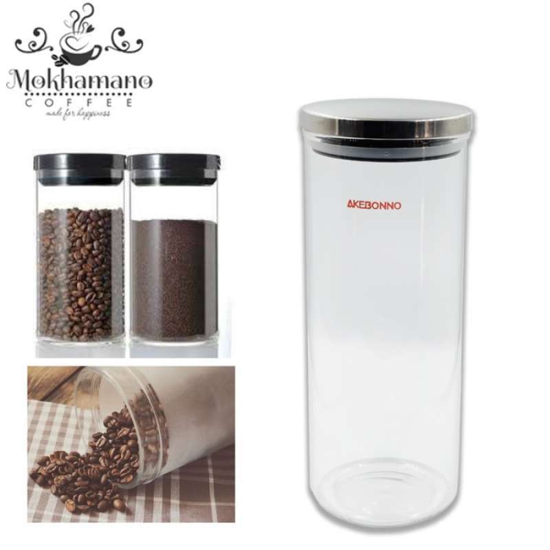 Jual AKEBONNO COFFEE CANISTER TEA AIRLOCK SEALER TOPLES KACA KOPI