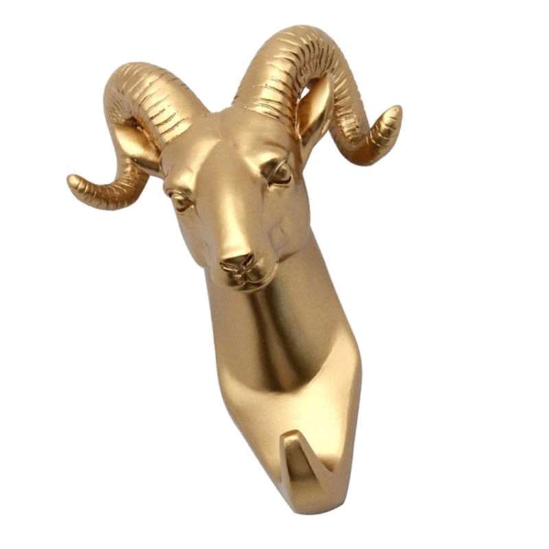 Jual Resin Animal Head Hook Hanger Rack Wall Mount Home Decor Gold 6