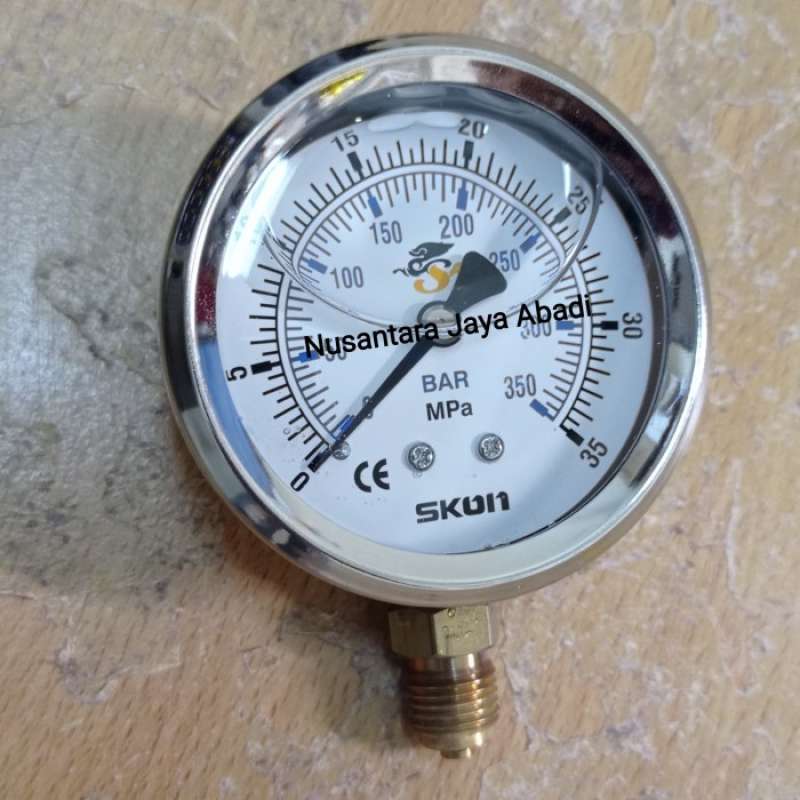 Jual Pressure Gauge SKON Stainless 2 1/2 inchi 35 Mpa 350 Bar di Seller