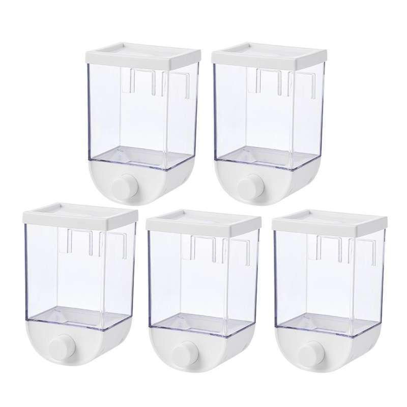 Promo 5x Kitchen Clear Wall Mounted Food Storage Container Box Cereal