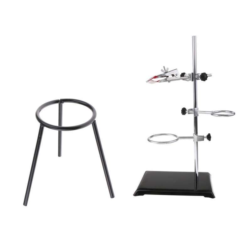 Jual Laboratory Experiment Stand Platform + Beaker Tube Clamp Gauze Mat