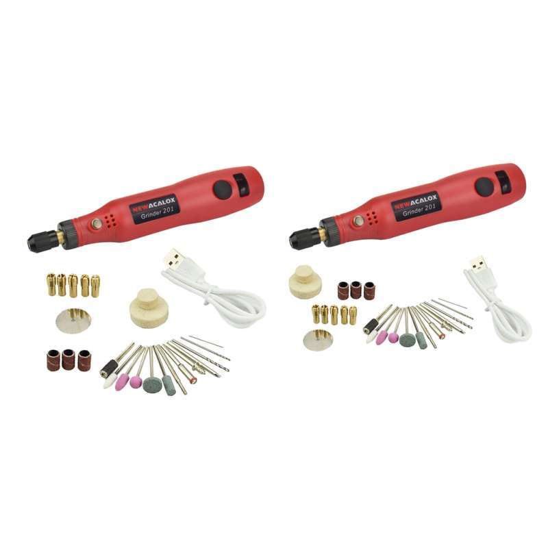 Promo 2x Cordless Electric Mini Drill Grinder Set Variable Speed Rotary ...