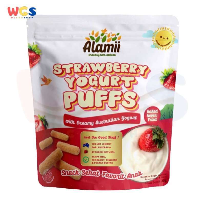 Jual Snack Alamii Strawberry Yogurt Puffs With Creamy Australian Yogurt