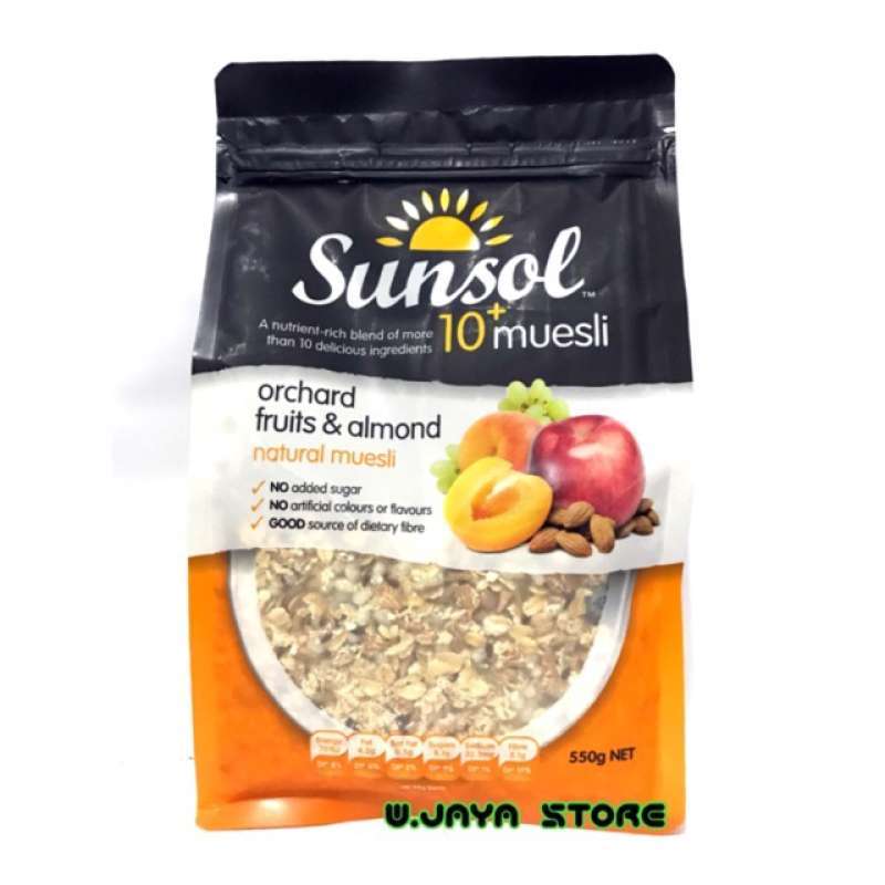 Jual Sunsol Muesli 10+ Orchard Fruit & Almond 550g Di Seller W.jaya