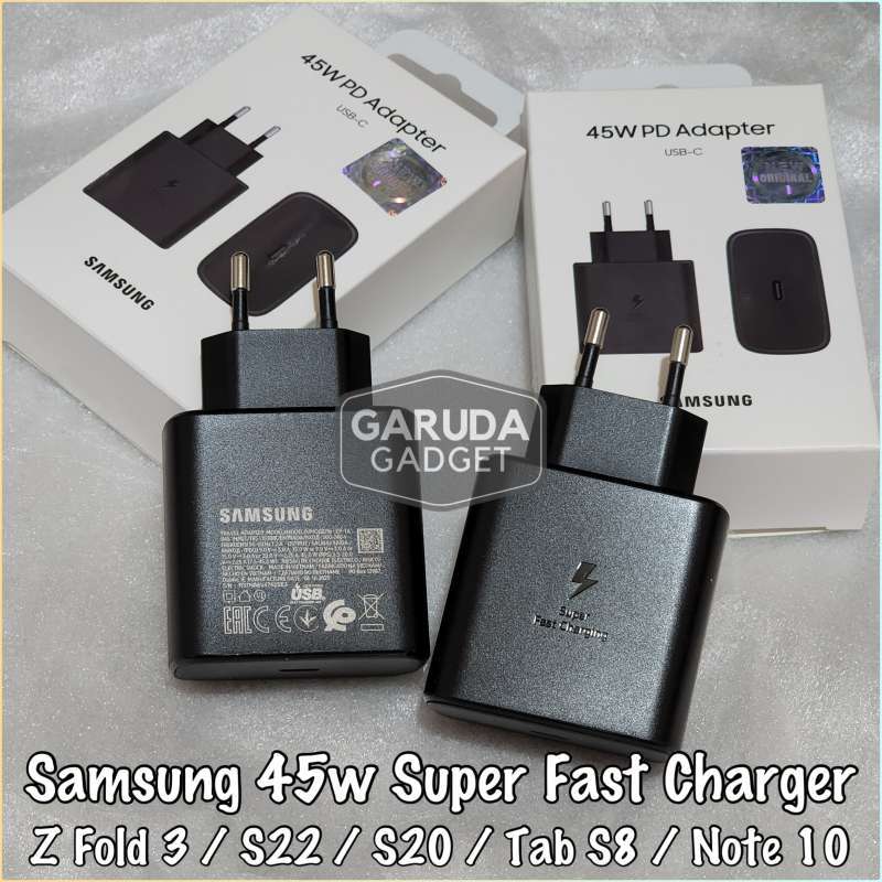 Jual Charger 45w Samsung Galaxy Z Fold 3 S22 S20 Tab S8 Note 10 Plus
