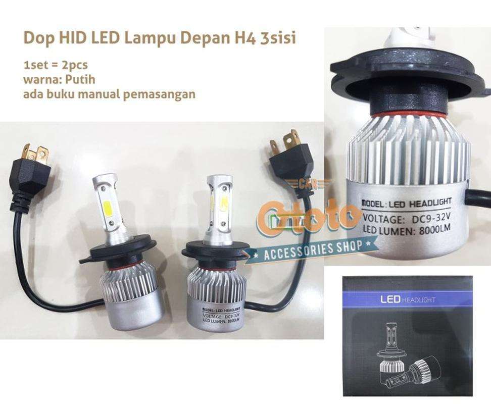 Jual Bohlamp Dop H4 HID LED 3 sisi Lampu depan HeadLamp Headlight di