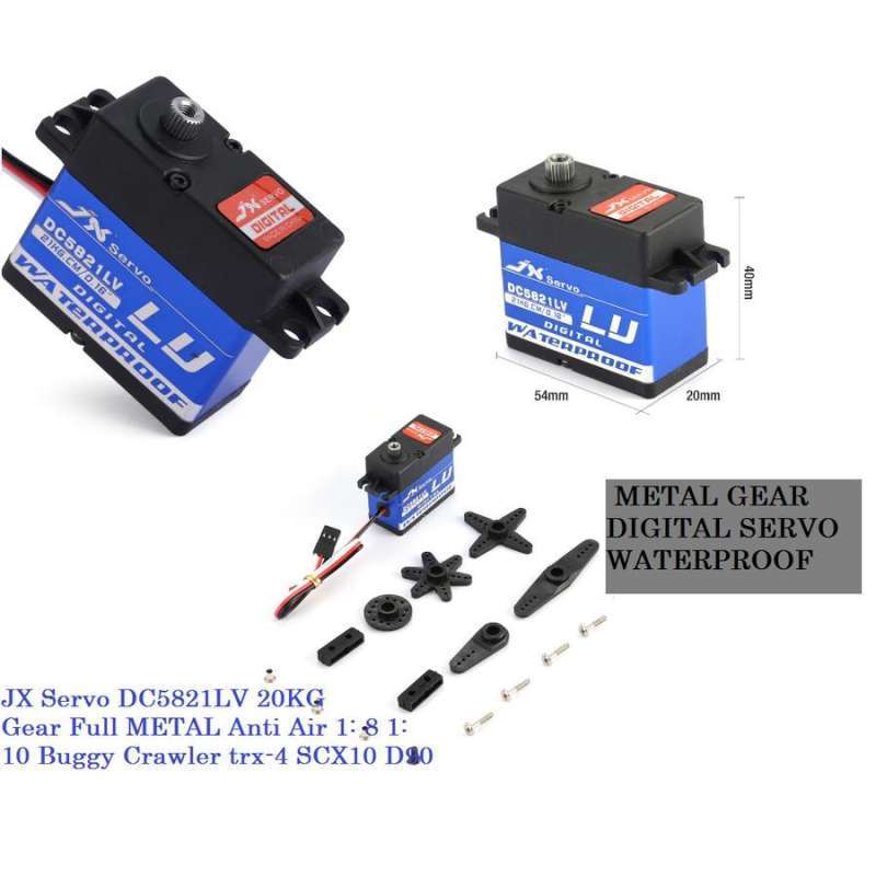 Jual JX Servo DC5821LV 20KG Digital Metal Gear Full Anti Air 1:8 1/10 ...