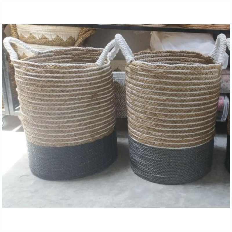 Jual Keranjang Anyaman Seagrass/ Laundry Basket Jumbo Besar Natural