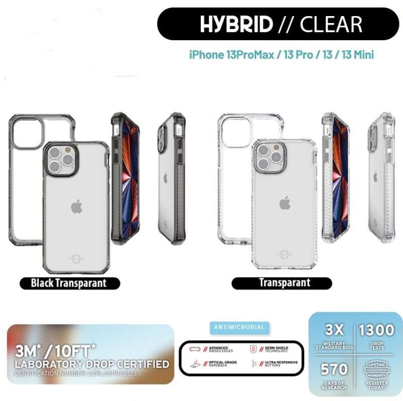 Promo iPhone 13 PRO MAX ITSKIN Hybrid Clear Protective Cover - IPhone