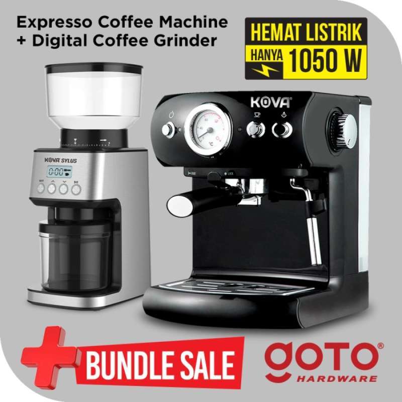 Jual Bundling Kova Espresso Maker dan Kova Sylus Digital Coffee Grinder