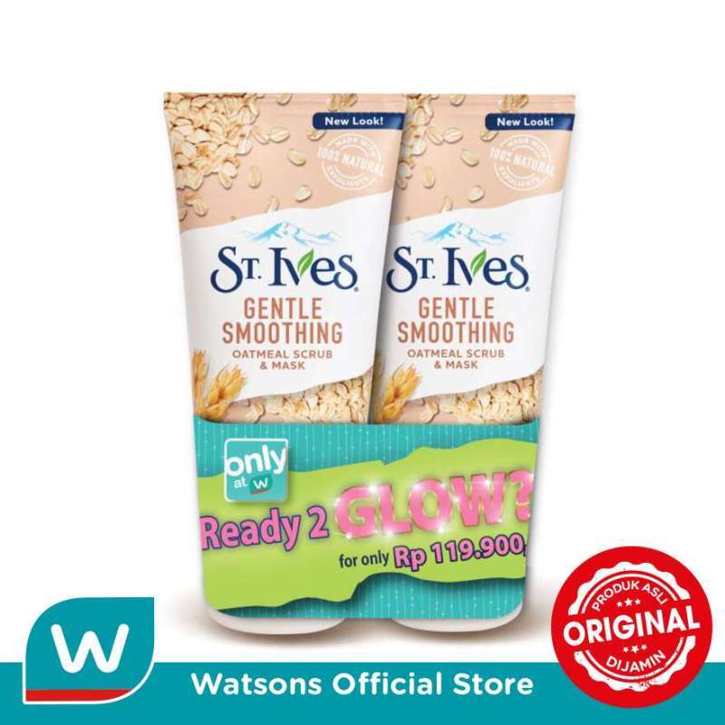 Jual St. Ives Nourished & Smooth Oatmeal Face Scrub & Mask Package di