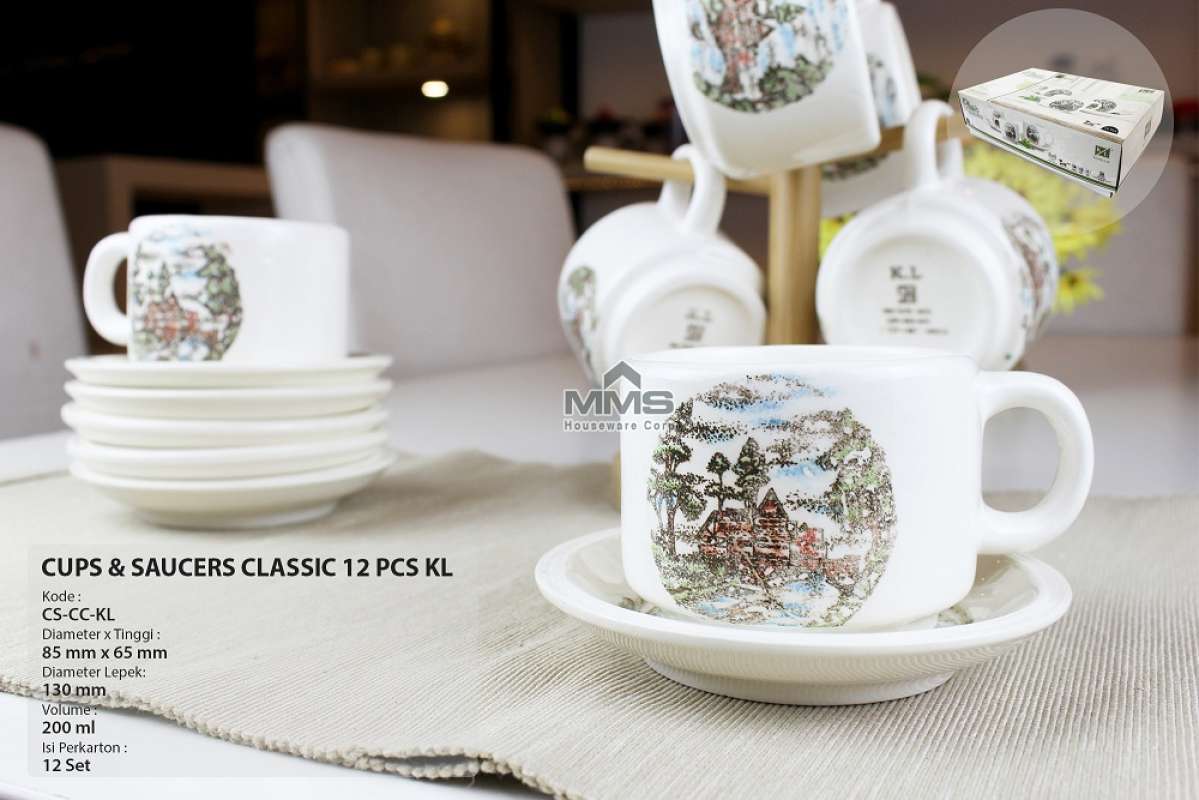 Jual Cup Saucer Keramik Klasik/Perangkat Minum Set 12 Pcs di Seller MMS