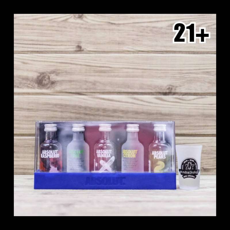 Promo Absolut Vodka Set (5 x 50ml) Miniatur Liquor Mini Bottle