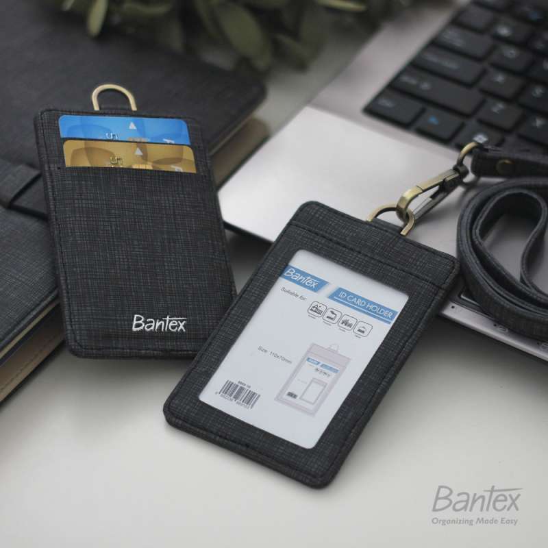 Jual Bantex Leather Name Tag ID Card Holder Black 8869 10 Kulit
