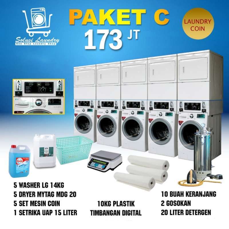 Promo Paket C mesin laundry coin 173jt 5set Diskon 6 di Seller