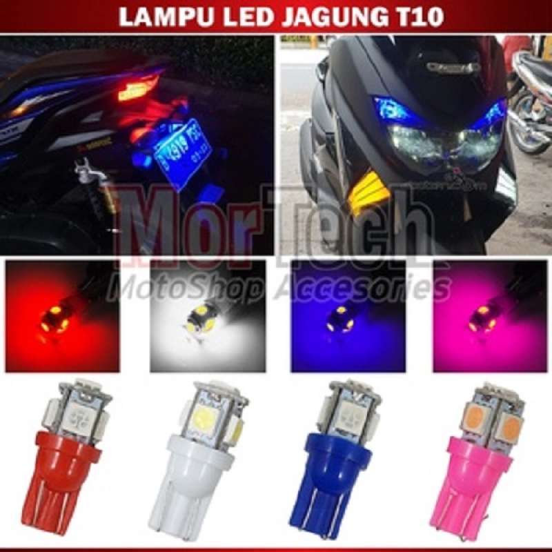Jual Lampu LED Demon Jagung T10 Sein Senja Kota Speedo 5 titik mata LED