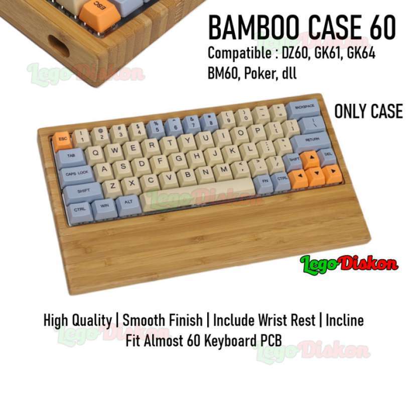 Promo Bamboo Case 60 Mechanical Keyboard Case 60 Like Tofu 60 Layout