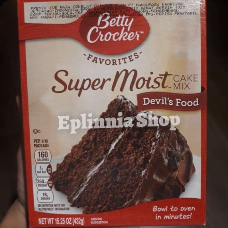 Betty Crocker Chocolate Cake Mix Nutrition