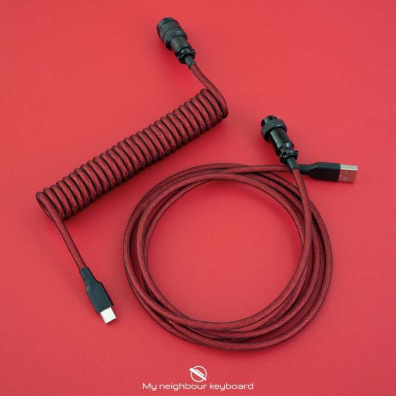 Jual Coiled Cable Mechanical Keyboard Type C With Aviator Red di