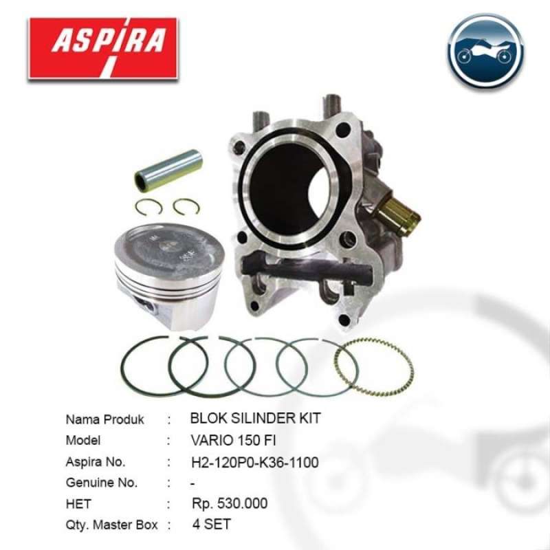 Jual Paket Blok Dan Piston Set Aspira For Vario 150 di Seller INDAH
