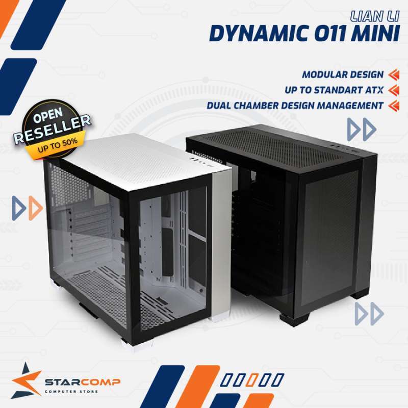 Jual LIAN LI O11 DYNAMIC MINI BLACK / WHITE MID TOWER TEMPERED GLASS