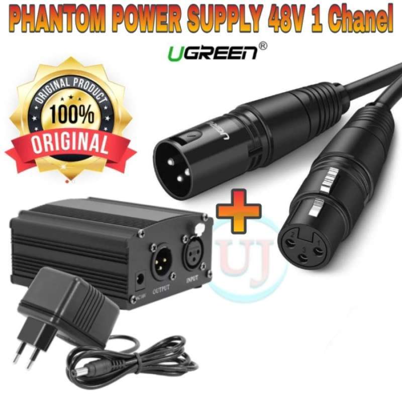 Jual Phantom Power Supply 48V & Cable Xlr Ugreen For Microphone Condenser di Seller Amiahh Shop