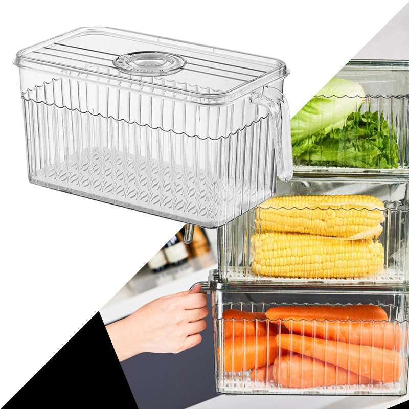 Promo Fridge Organizer Container with Handle with Freshness Timer Lid ...