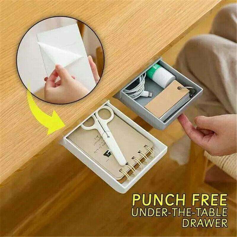 Jual Hidden Table Storage Box Under Tabel Drawer Laci Plastik Kecil