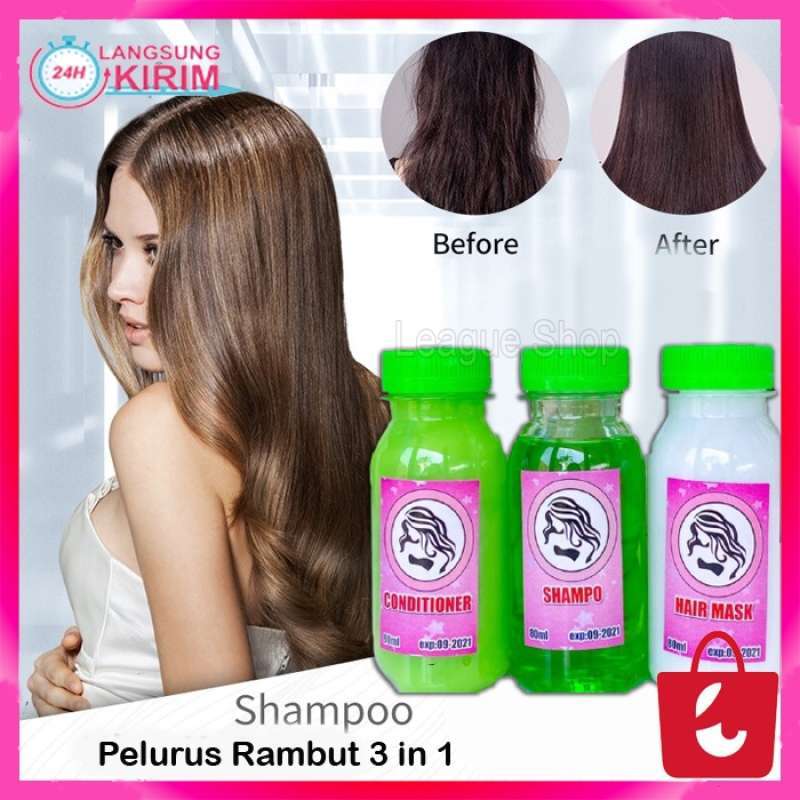 kirim dari jkt bisa cod paket 3in1 shampo pelurus rambut tekstrur lebih kental bayar ditempat