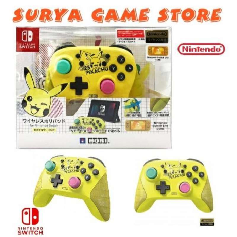 Jual HORI PAD STICK WIRELESS CONTROLLER PIKACHU POP EDITION SWITCH di ...