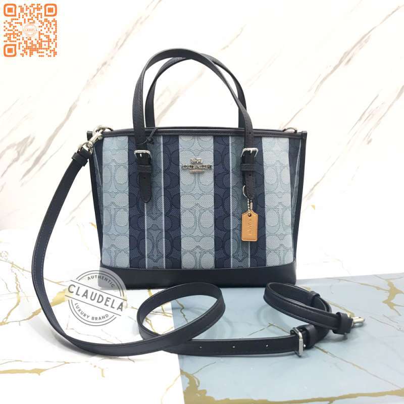 Jual COACH Mollie 25 Strap Signature Jacquard with Stripes Midnight