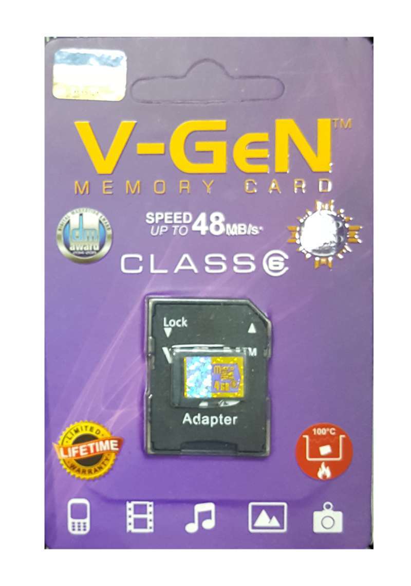 Jual MicroSD VGeN 4GB Class 6 Memory Card Micro SD VGEN di Seller