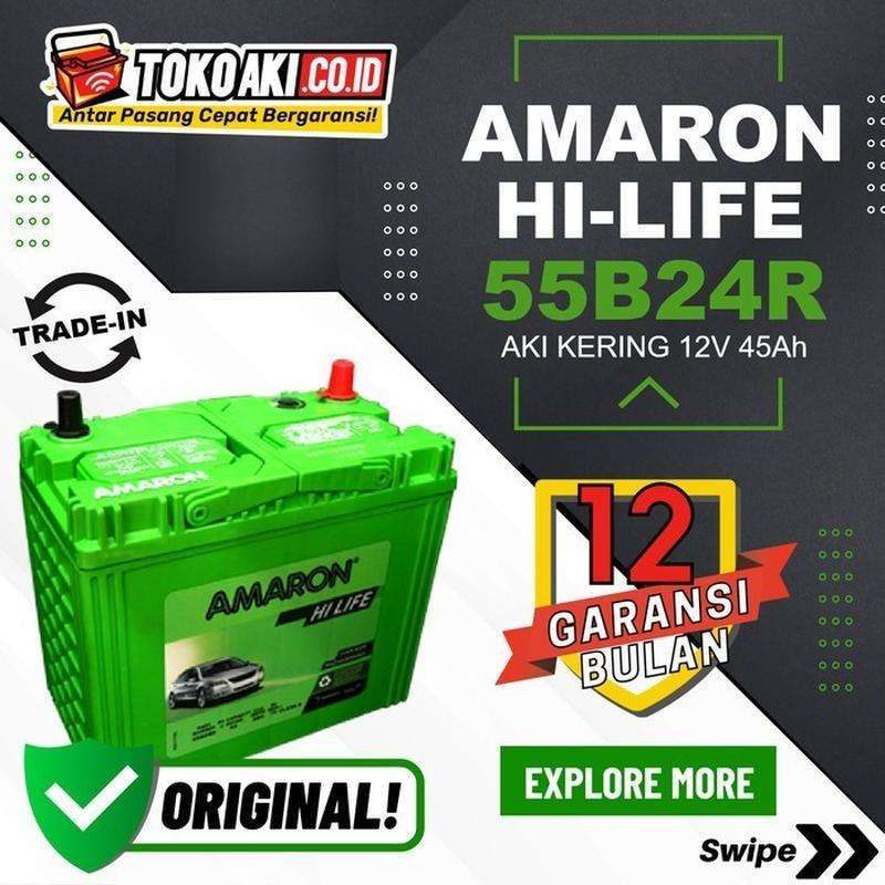 Jual Aki Grand Max & Luxio - Amaron Hi Life 55B24R / NS60 - 12V 45Ah