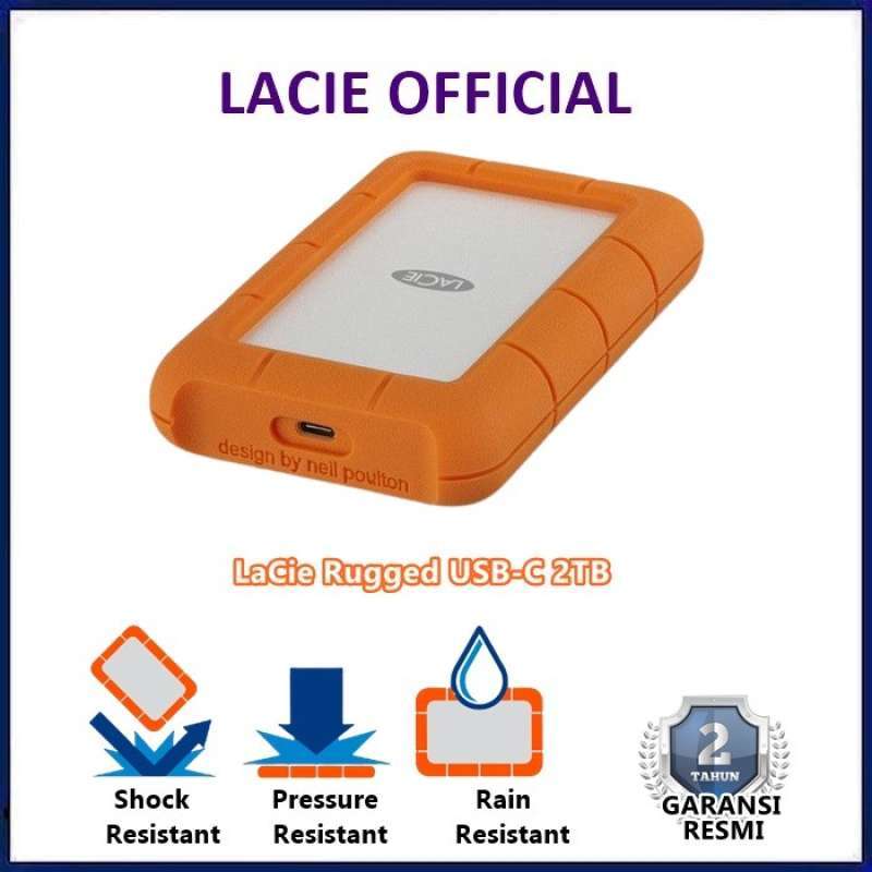 Promo Harddisk Hdd Lacie Rugged UsbC 2Tb Usb 3.0 Hardisk External