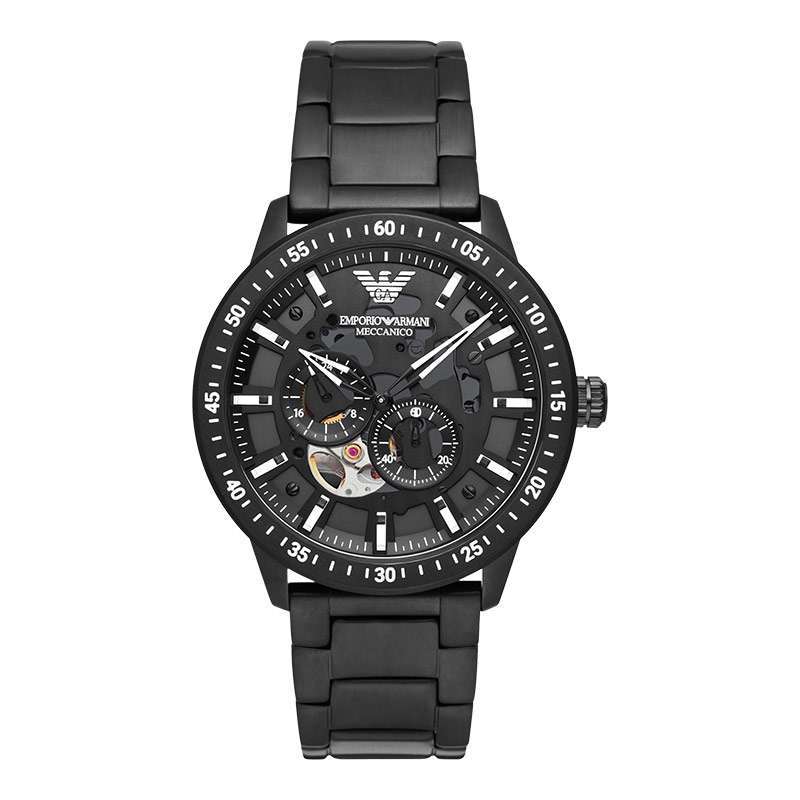 Promo Emporio Armani Automatic AR60054 Meccanico Open Heart Black Dial ...