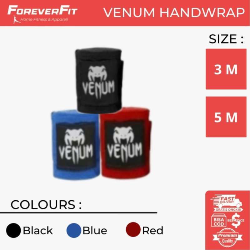 Promo Venum Hand Wrap Boxing Muay Thai 3M 5M Bendit Tangan Venum 5