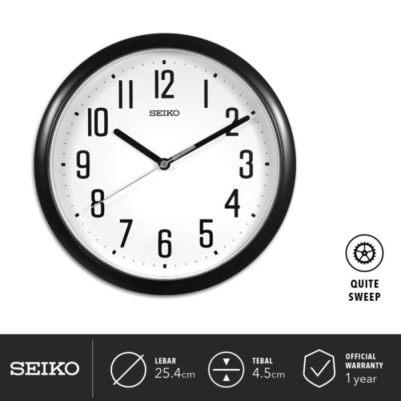 Jual Jam Dinding Seiko Qha005k Detik Senyap Quartz Plastic 25.5 Cm