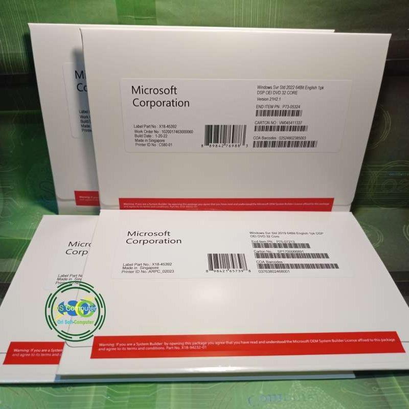 Promo Windows Server 2019 Standard 32 Core 64 Bit Original Fullpack ...