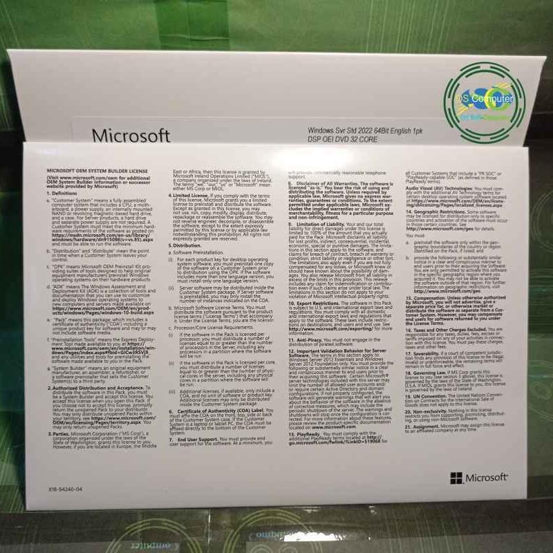 Promo Windows Server 2019 Standard 32 Core 64 Bit Original Fullpack ...