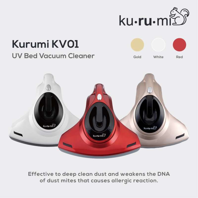 Jual Kurumi KV 01 Anti Dust Mites UV Anti Debu dan Tungau Vacuum Cleaner White + HEPA Filter