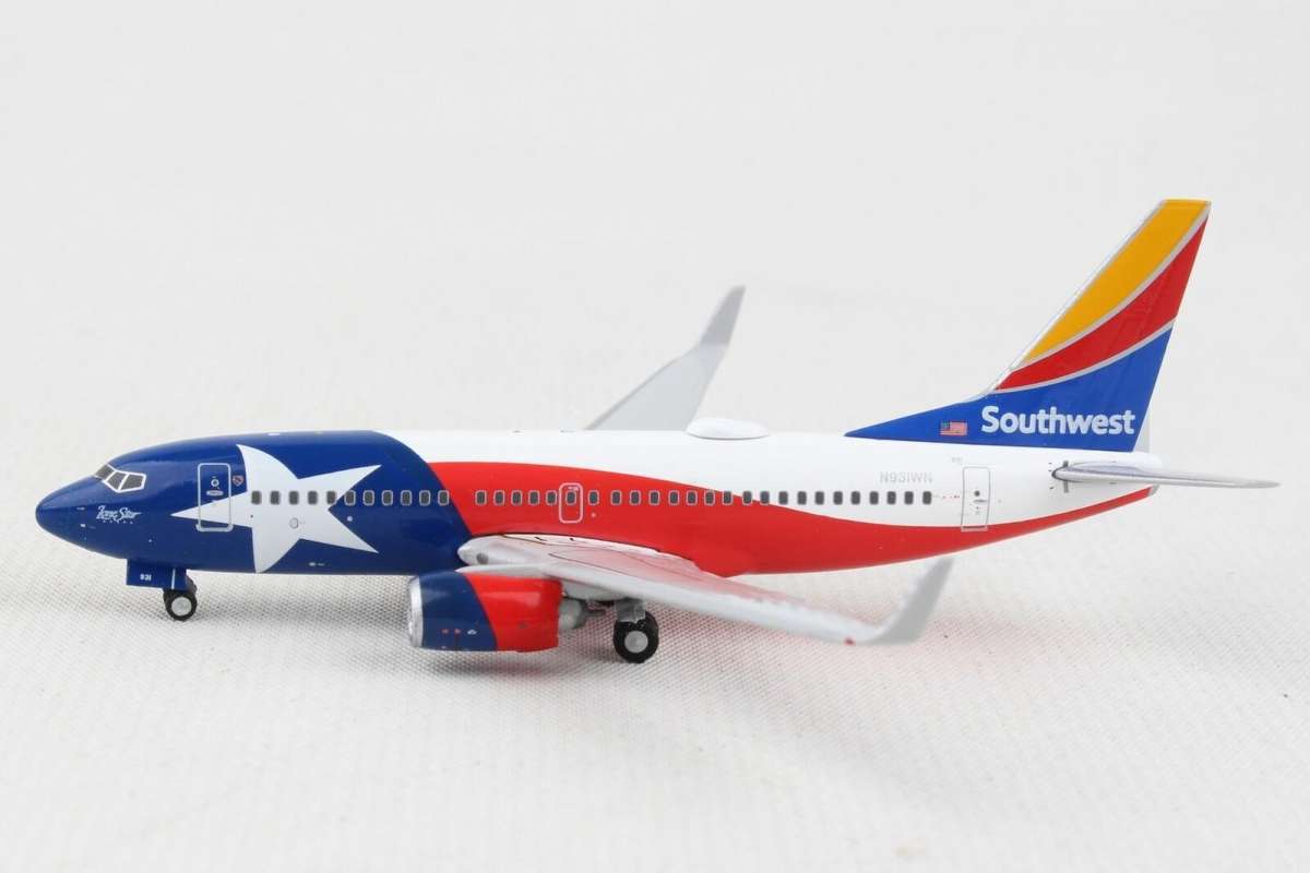 Avion GeminiJets Southwest Boeing 737-700 Lone Star One - Échelle 1:200 - Métal Moulé