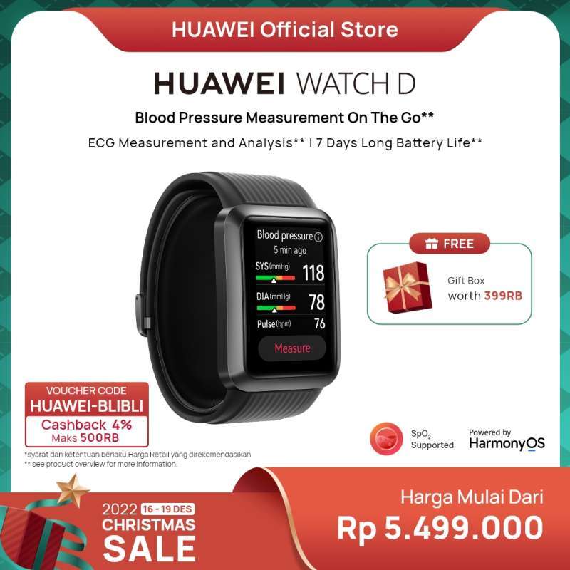 Jual HUAWEI WATCH D SmartWatch Blood Pressure Measurement ECG